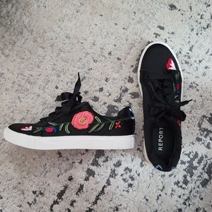 Floral Sneakers, Size 8-8.5